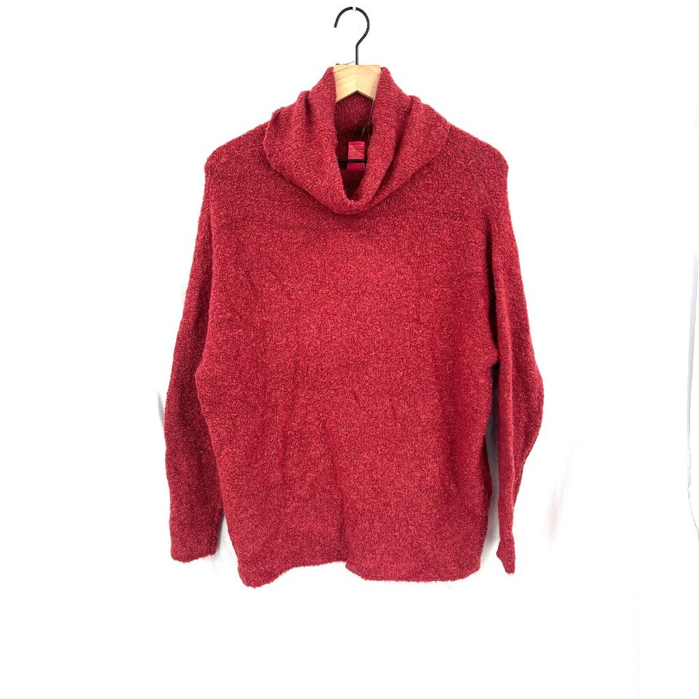 NEW Catherine Malandrino alpaca blend cowl neck stretch boucle knit sweater M
